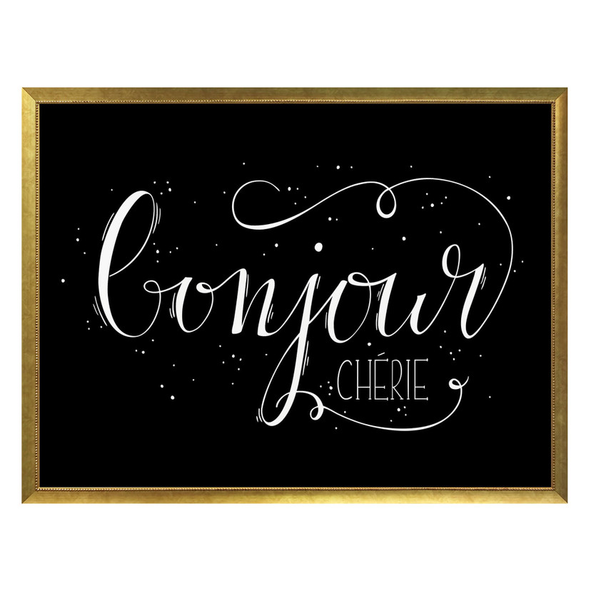 Plakat Bonjour Chérie - czarny negatyw