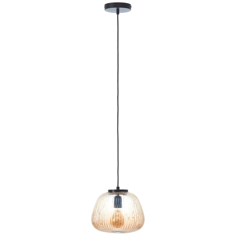 Pendelleuchte Junis, braun, 176 x 25 cm, Glas Pendelleuchte