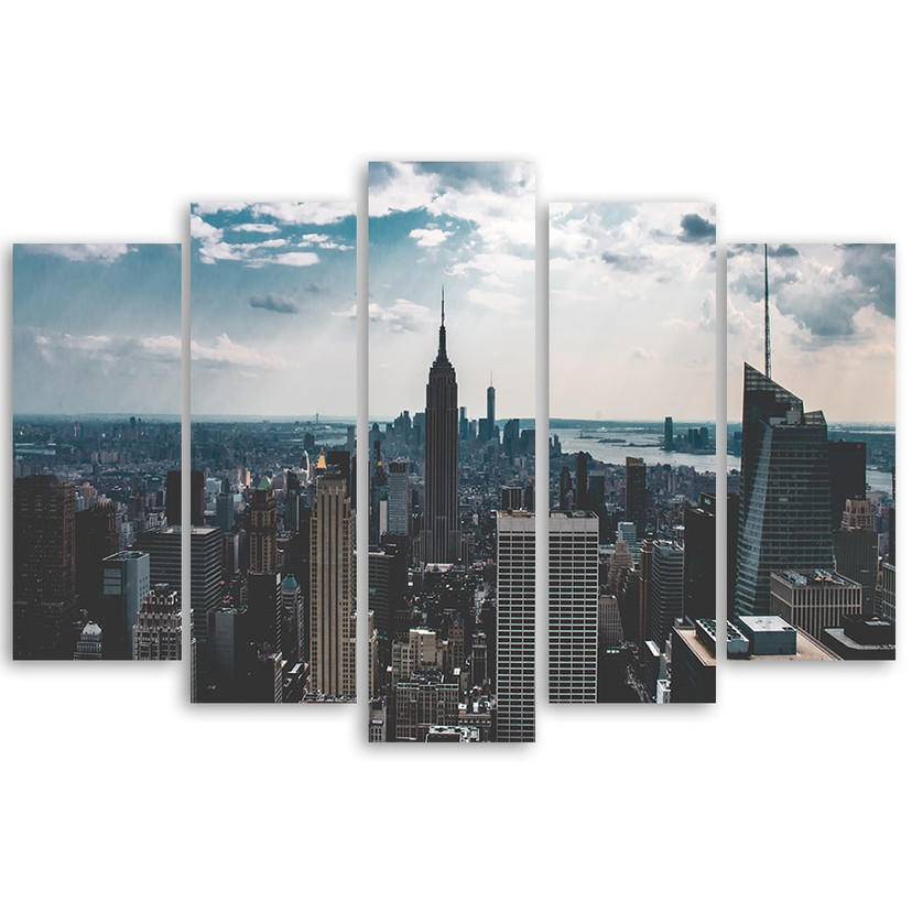 5 stykke lærredstryk, New York City Panorama