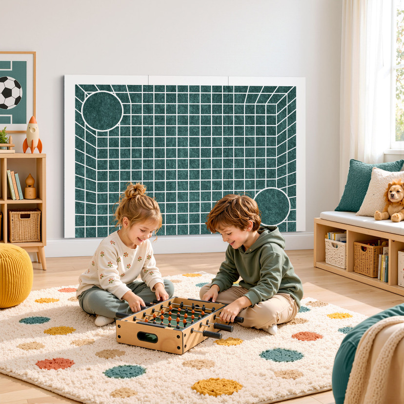 Fieltro portería de fútbol, paneles acústicos, decoración de pared con función acústica para la habitación infantil