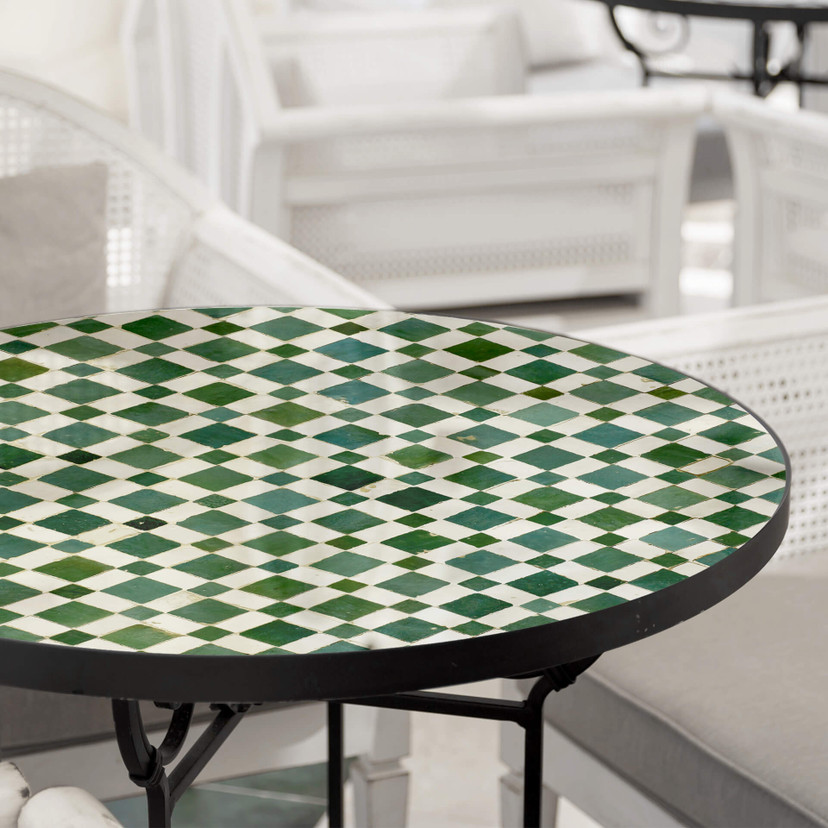 Plateau de table en verre - Mosaiques 02 - Rond