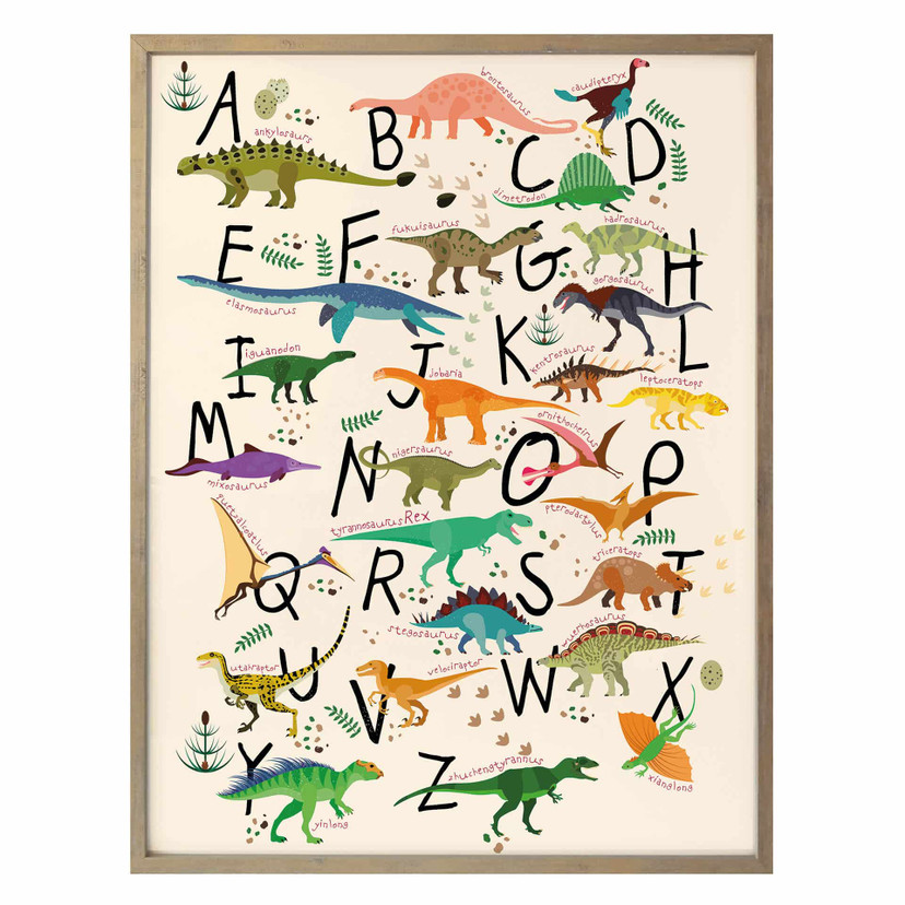 Plakat - Alfabet dinozaurów