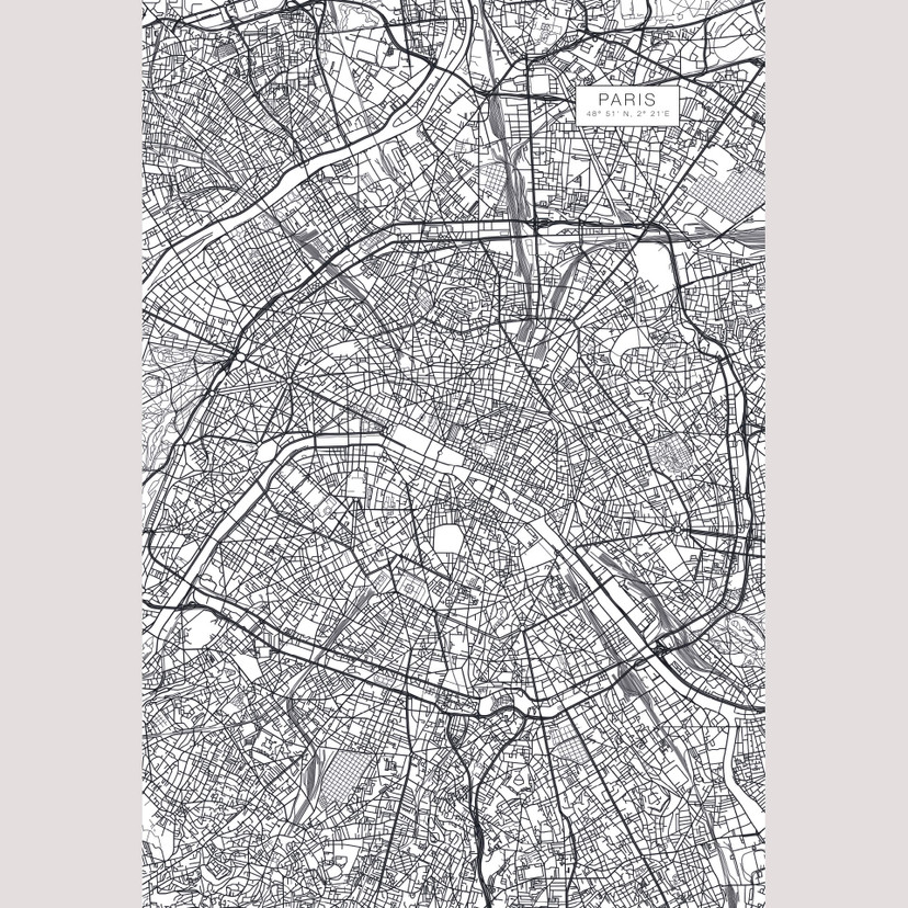 Papier peint photo Plan de Paris