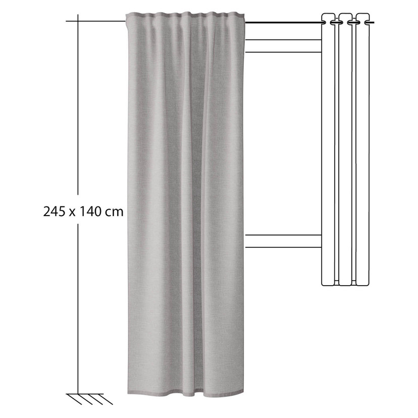 Homing Fertigschal mit verdeckten Schlaufen Oskar taupe -  2,45 x 1,4 m