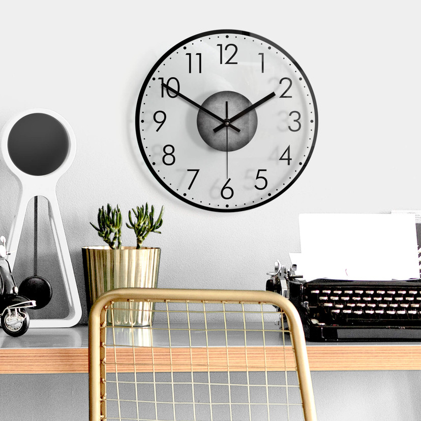 Horloge murale en verre - Moderne avec minutes