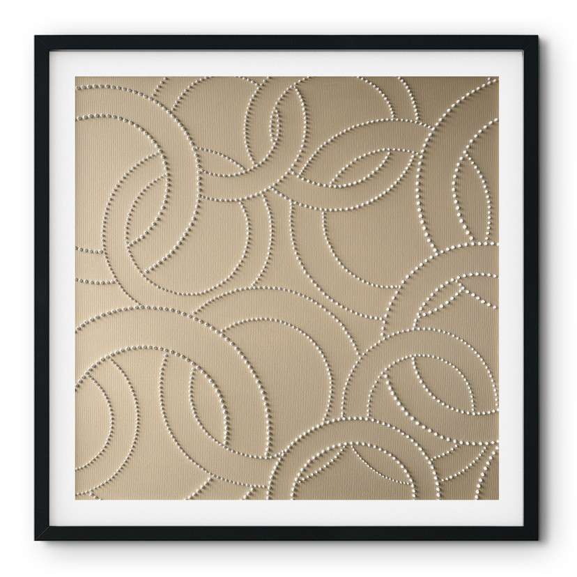 Plakat Abstrakte ringe beige - Grande - Firkantet