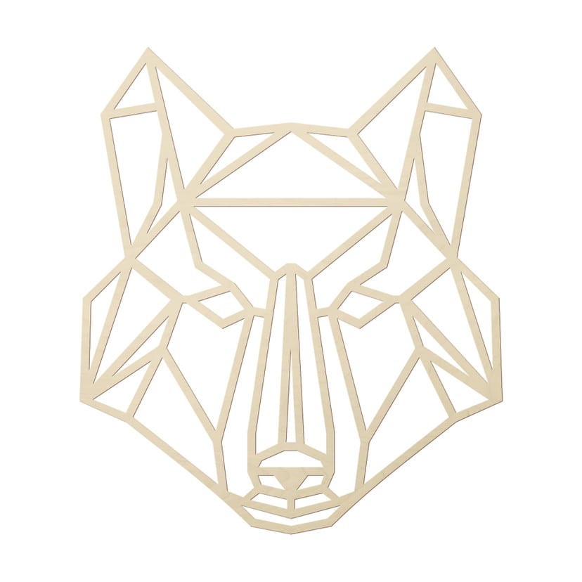 Sztuka z drewna topoli - Wilk origami