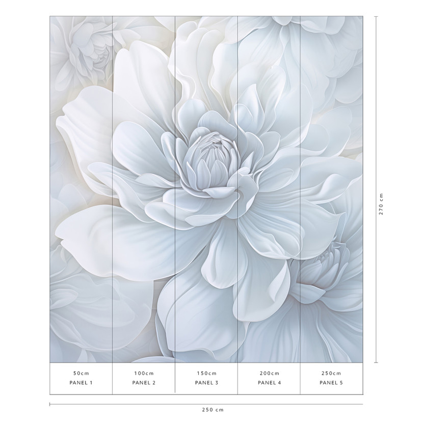 Papier peint à motifs floraux Big Pictures gris 2,50 x 2,70 m