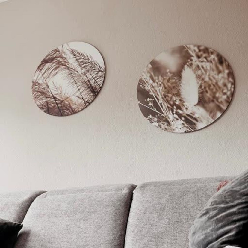 Tableau sur alu-Dibond Annie - Faisceau d'herbes - Rond