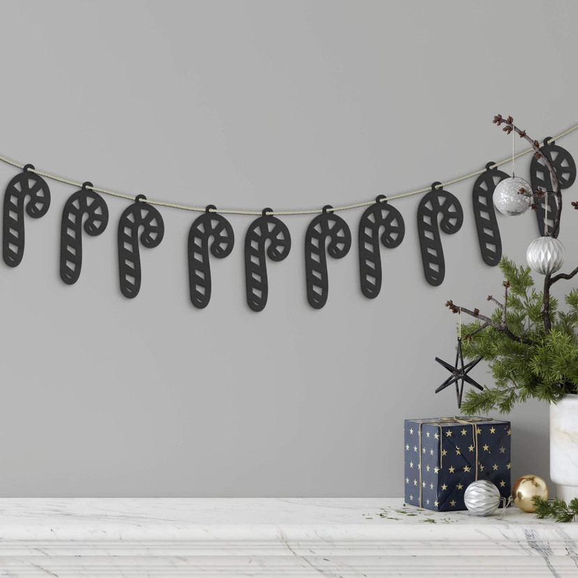 Dekoracja drewniana świąteczna - Candy cane MDF (14 sztuk) - 4x9 cm każda