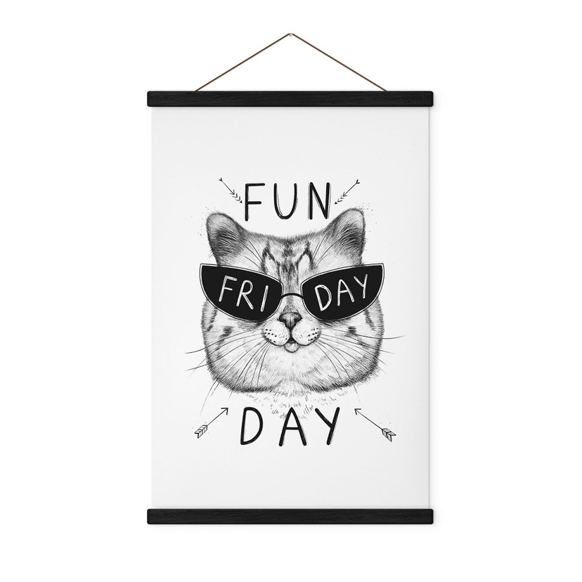Obraz tkaniny kot w okularach przeciwsłonecznych - Fun Friday Cat - Korenkova