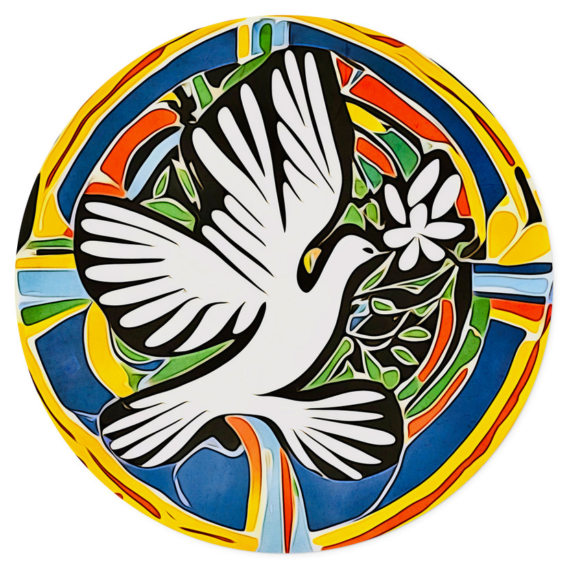 Wallsticker Farverig fredsdue - inspireret af Matisse - Zamart
