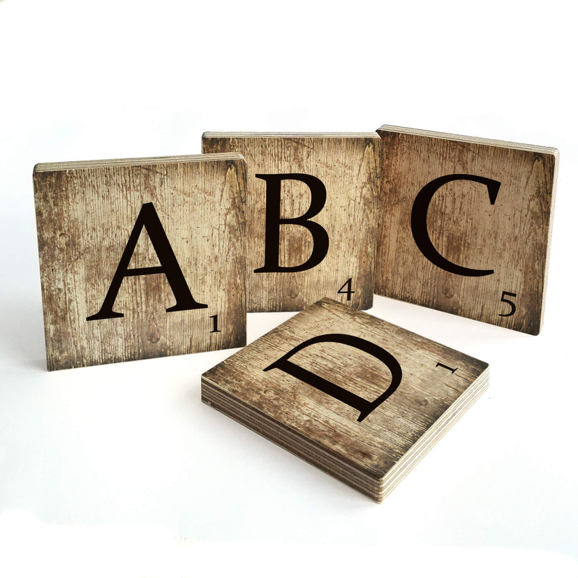 Holzbuchstaben Buchstabensteine - Vintage