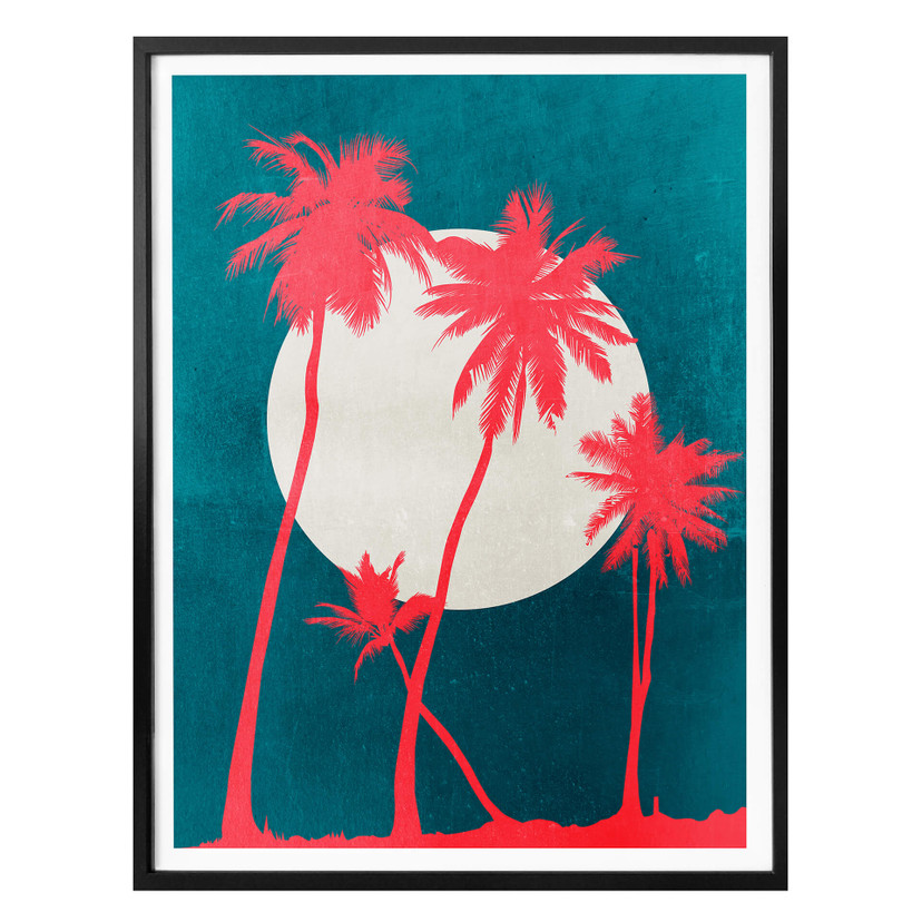 Plakat Kubistika - Karaibska noc pod palmami