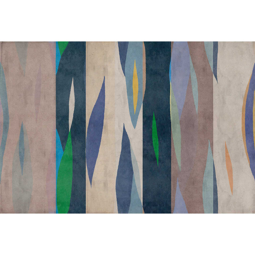Art abstrait papier peint avec jeu de couleurs - papier peint intissé moderne