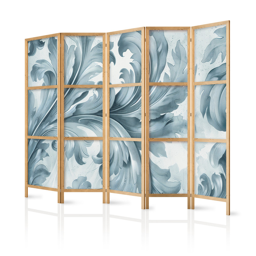 Japanischer Paravent, Raumteiler freistehend, Trennwand - Botanical Motif: Leaves and Vines, Sandy C