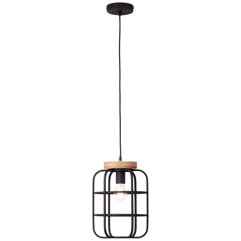 Pendelleuchte Inga, braun, 147 x 25 cm, Holz Pendellampe
