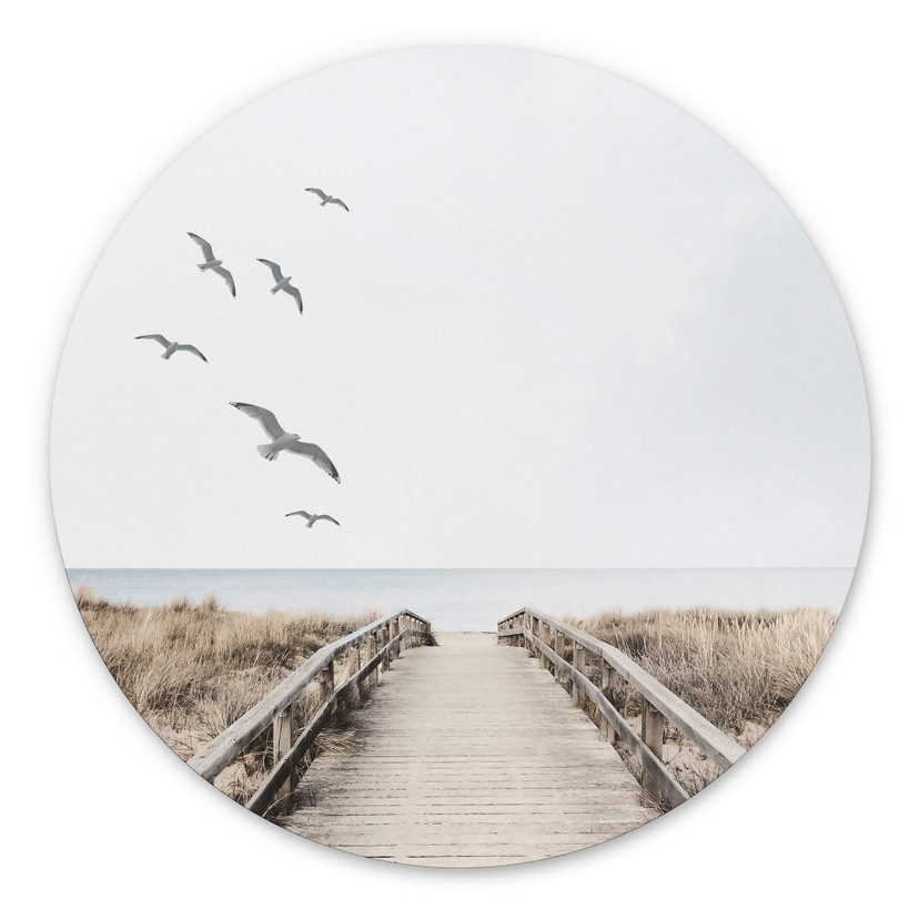 Tableau sur alu-Dibond rond Vue sur la mer Baltique