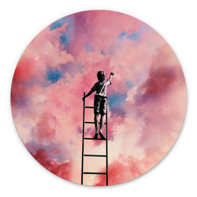 Vægcirkel Taudalpoi - Painting Clouds – print på aluminium (Alu-Dibond)