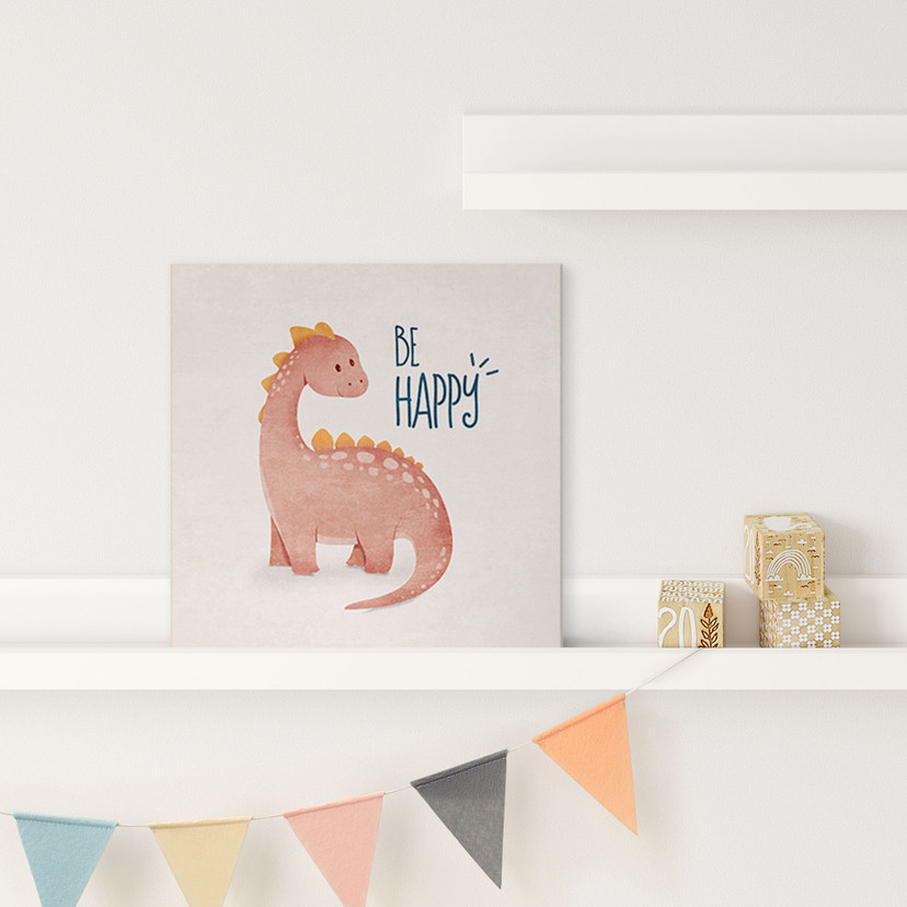 Træ dekoration blok Dino Be Happy - Brachiosaurus - Tunaboylu