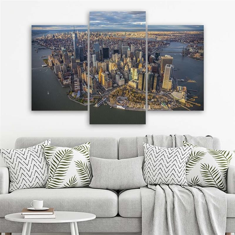 3 stykke lærredstryk, New York City Manhattan