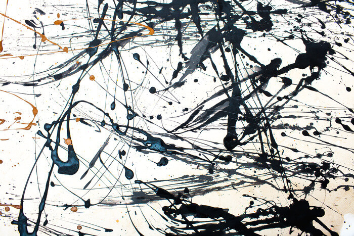 Poster Kunstdruck Pollock Inspired Grey Splash 91,5x61 cm