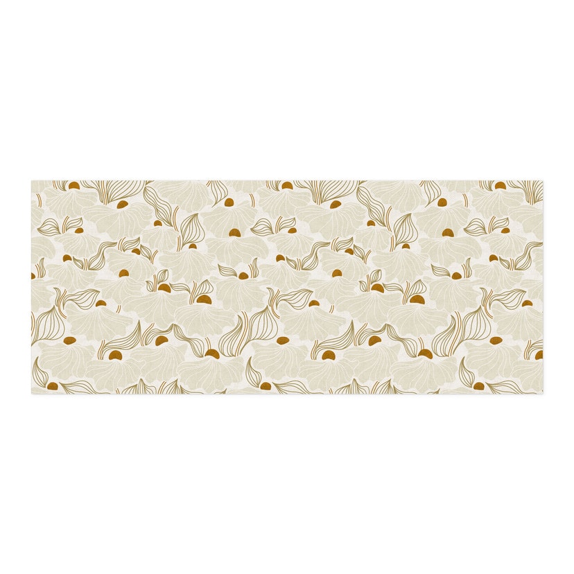 Revêtement pour cuisine autocollant Fleurs minimalistes crème et or - Annick