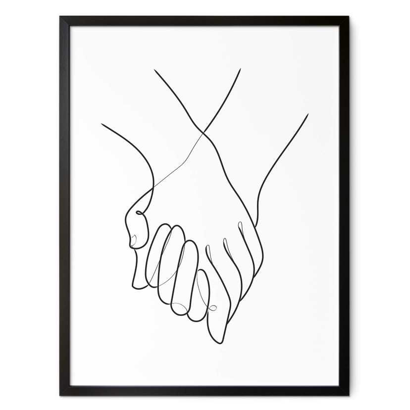 Plakat 1X Studio - Line Art Hand in Hand