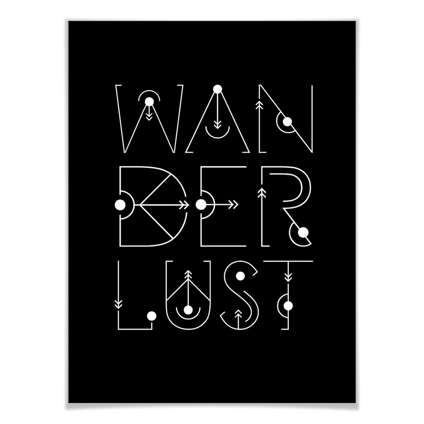 Plakat - strzałki Wanderlust