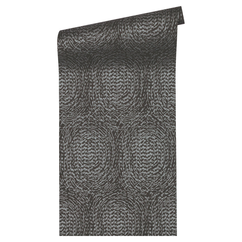 Architects Paper Alpha Papier peint géométrique, Noir, Argent