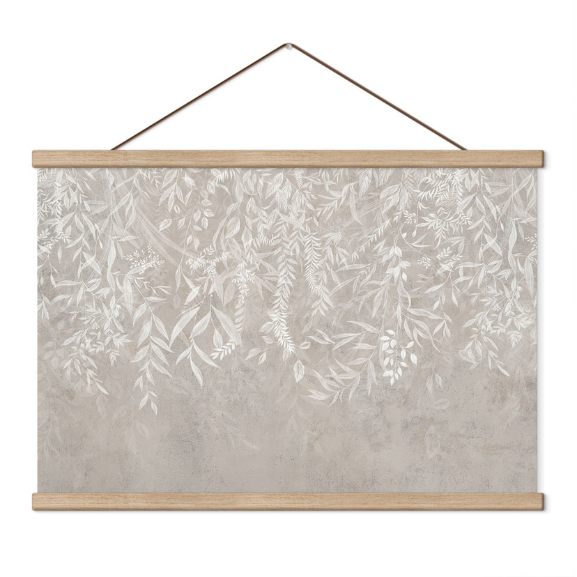 Textielposter Elegante wilgentakken in beige - Ms Tiff