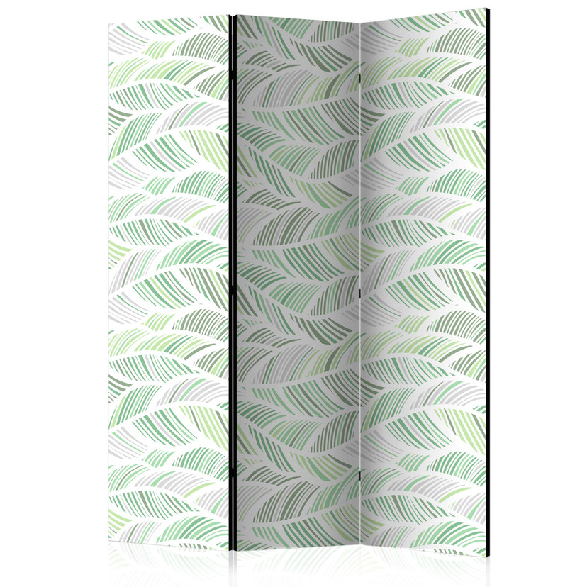 Screen room divider - Grønne bølger, 3-delt