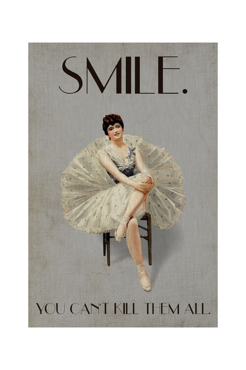Plakat kunsttryk Kubistika - Keep smiling, plakat (40 x 60 cm)