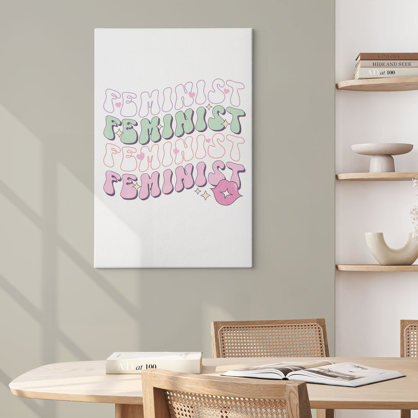 Leinwandbild Feminist Kussmund Pop Art