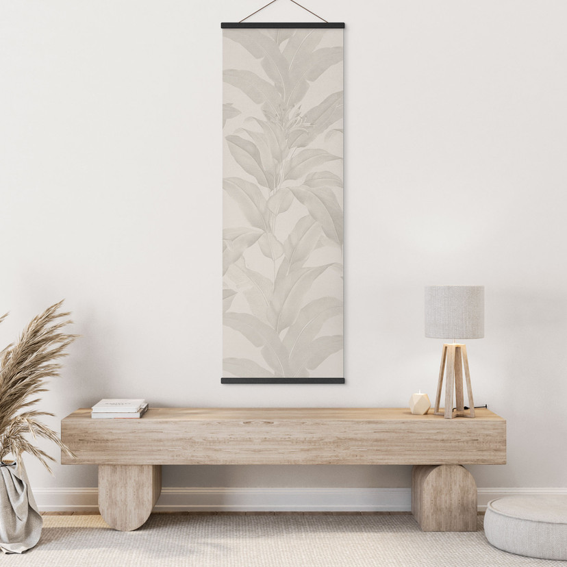 Stampe su tessuto Urban Jungle Tropical Leaves Cream - Bloomery Decor - Panorama
