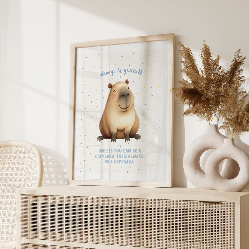 Plakat Sweet Capybara - Vær altid dig selv