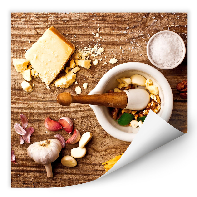 Wallprint Laercio - Pesto Rezept - quadratisch