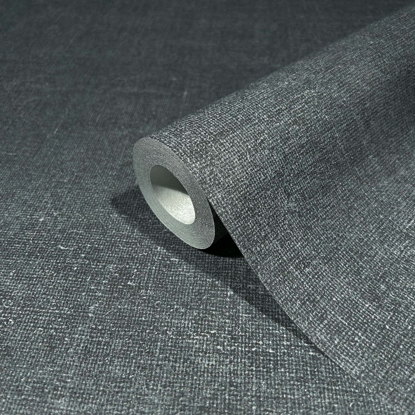 Non-woven tapet i moderne tekstureret ensfarvet grå uni