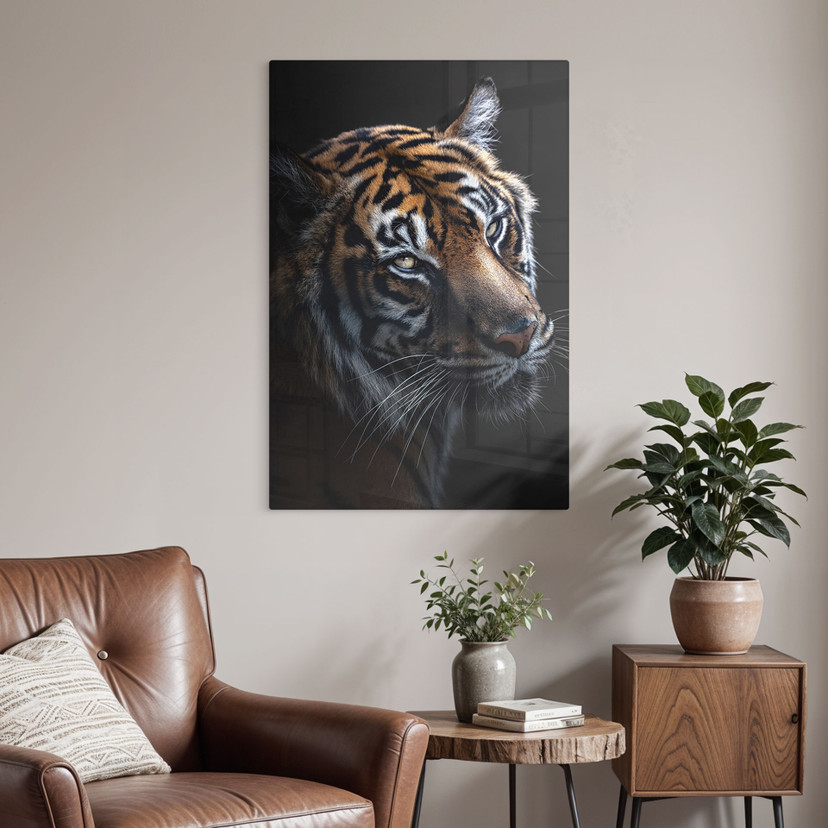 Glas billede Majestætisk Tigerblik - Krygowski