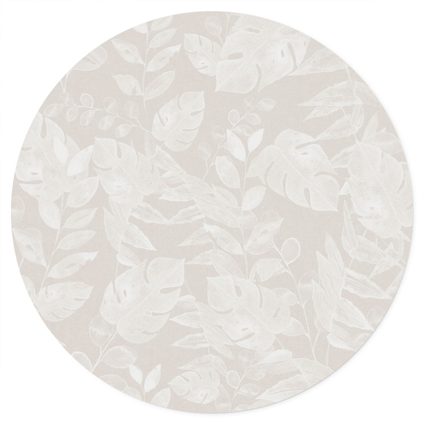 Naklejka na ścianę Tropical Leaves Beige - Bloomery Decor - Round