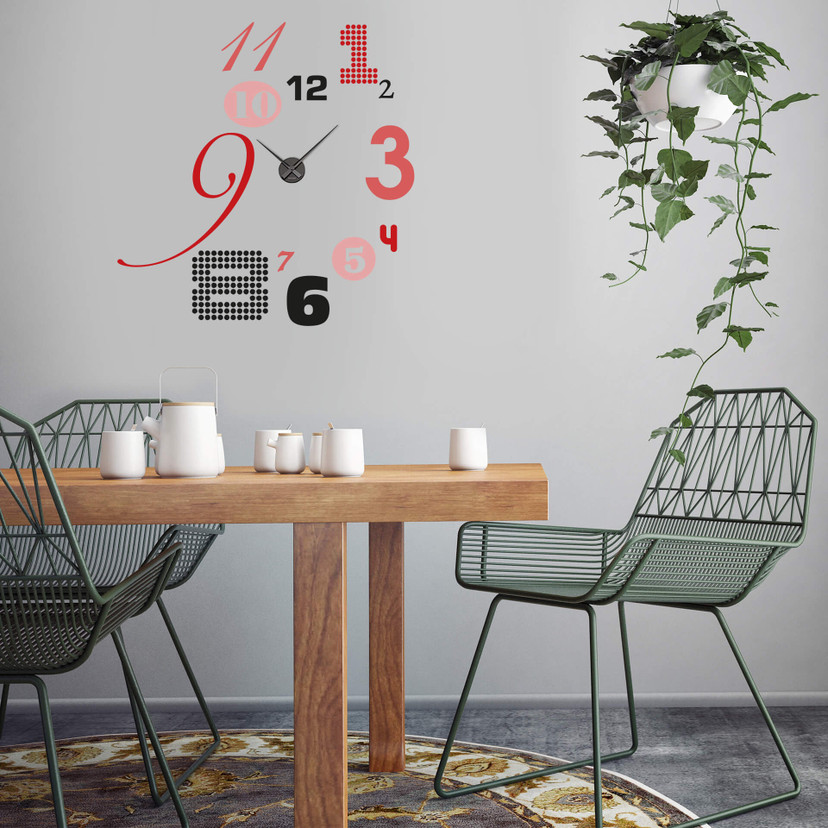 Sticker mural - Horloge changing typography