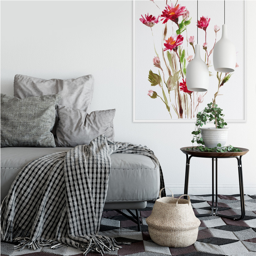 Wallprint W - Illustrierte Wildblume