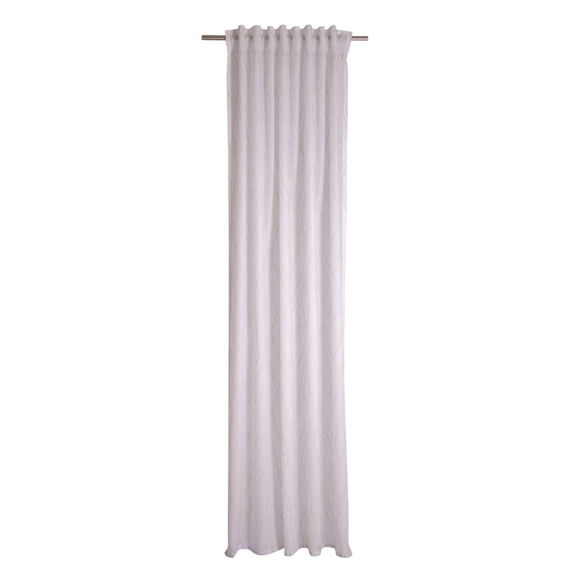 Gardine weiß - Vorhang halbtransparent - Gardine mit Linienmuster