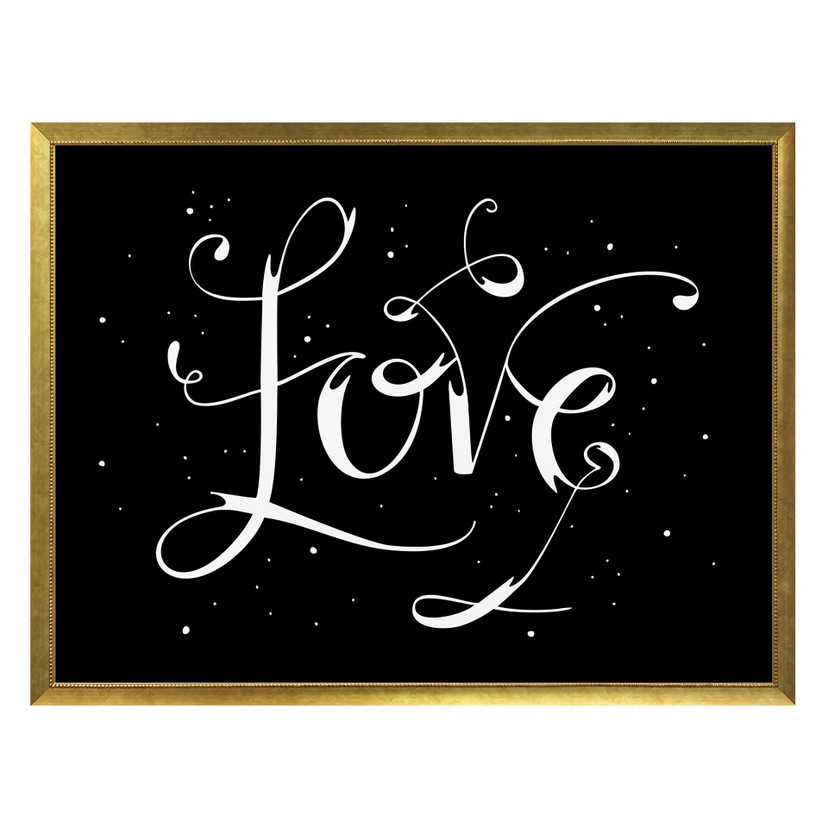 Plakat Handlettering Love - czarny negatyw