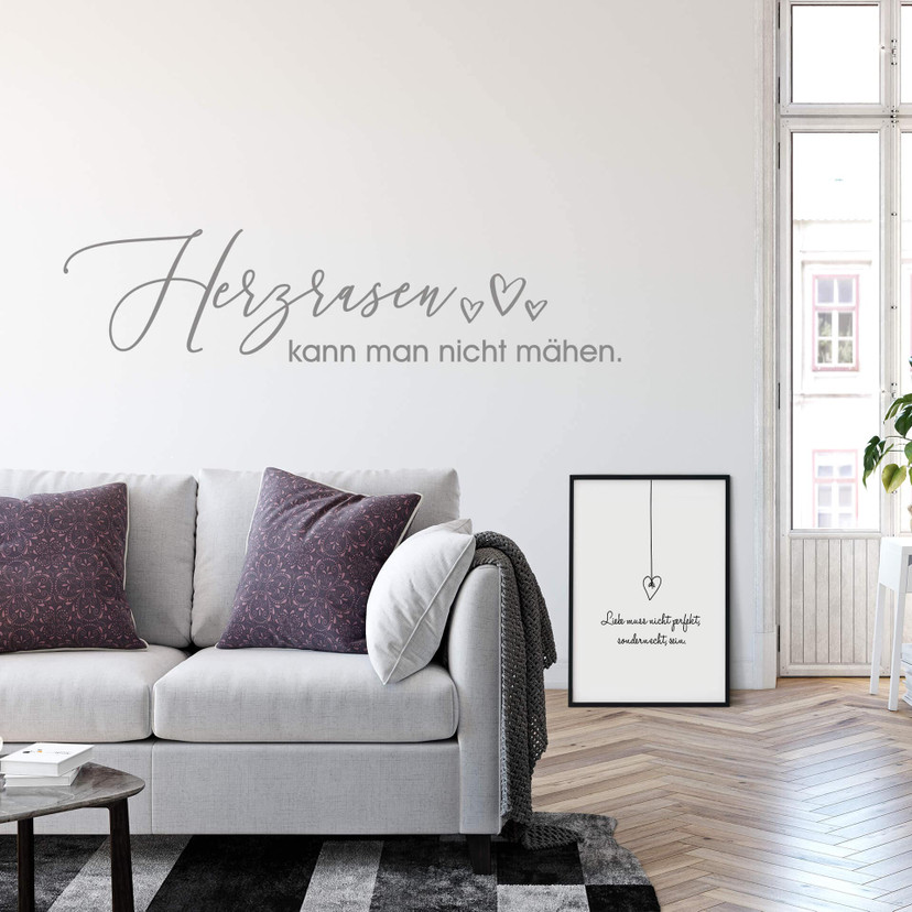 Wandtattoo Herzrasen kann man nicht mähen