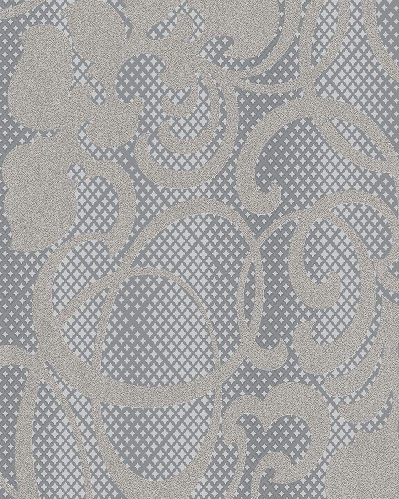 Vliestapete Ornamental Klassisch in Grau , Lounge