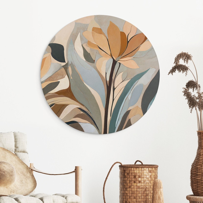 Tableau Emil's Bloom - Fleurs Abstraites - Sir Edward x Grigory Gladarev - Alu-Dibond Rond