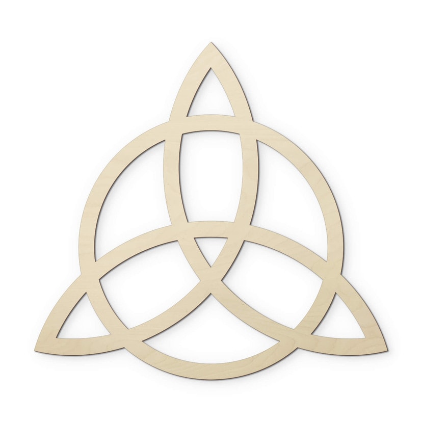 Dekoracja drewniana z topoli - Triquetra z okręgiem