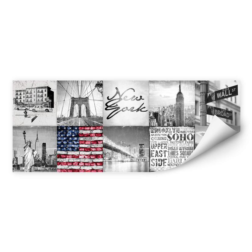 Muurprints Impressie van New York City - Panorama