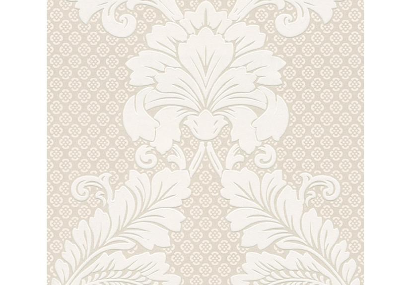 A.S. Creation barok tapet i creme og bronze non-woven tapet med ægte flocking
